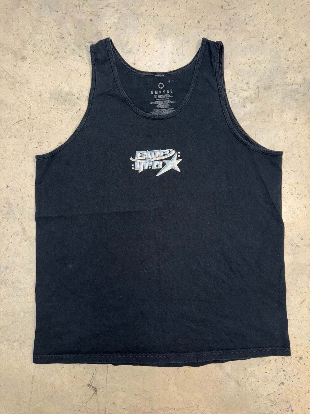 Empyre Men's Black Chrome Star Logo Tank Top Size Large